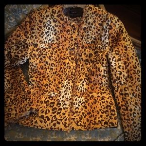 Ying Li Satin Leopard Jacket Size Small